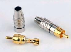 Штекер RCA  (центр. жила под винт, оплека под обжим/пайку)